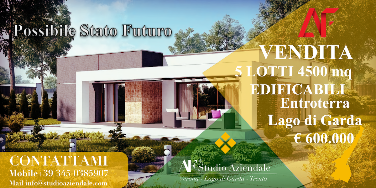 CINQUE LOTTI EDIFICABILI IN VENDITA NELL'INCANTEVOLE ENTROTERRA DEL LAGO DI GARDA