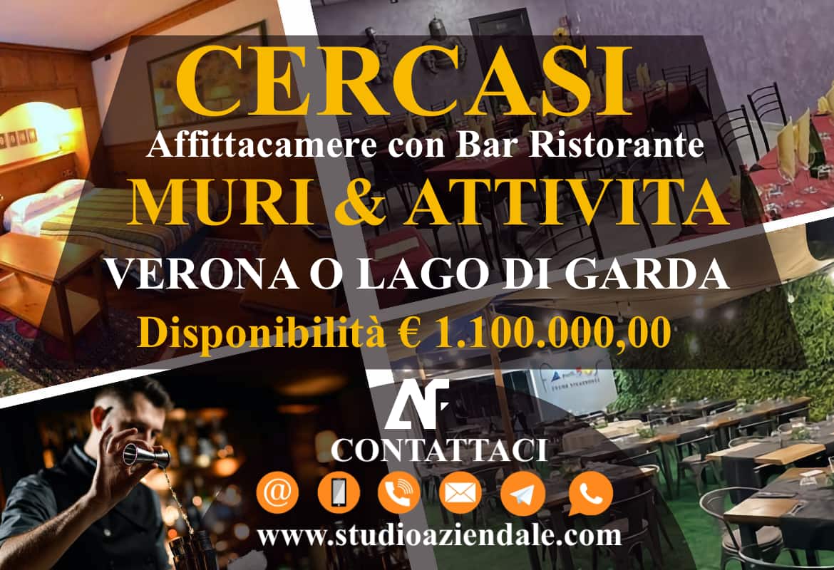CERCASI AFFITTACAMERE CON RISTORANTE BAR - MURI &amp; ATTIVITA' VERONA O LAGO DI GARDA 